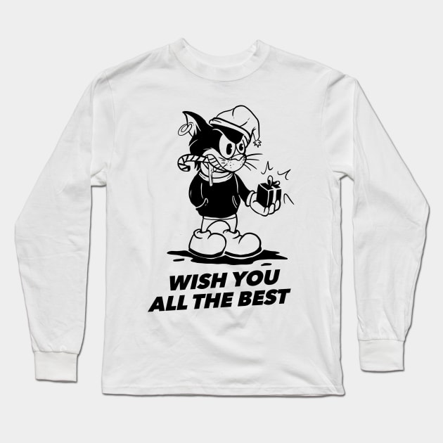 Wish You All The Best Bad Cat Gift Long Sleeve T-Shirt by yogisnanda